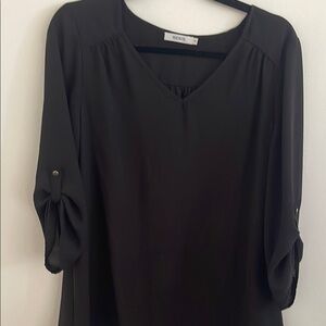 Ricki's Black Relaxed Buttoned Blouse